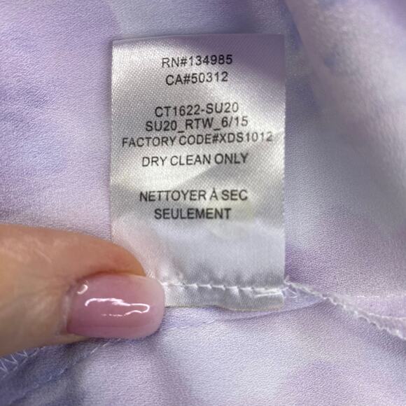 FOR LOVE & LEMONS Zinnia Lilac Floral Ruffled Blouse Romantic Spring Chiffon - S - Picture 12 of 13